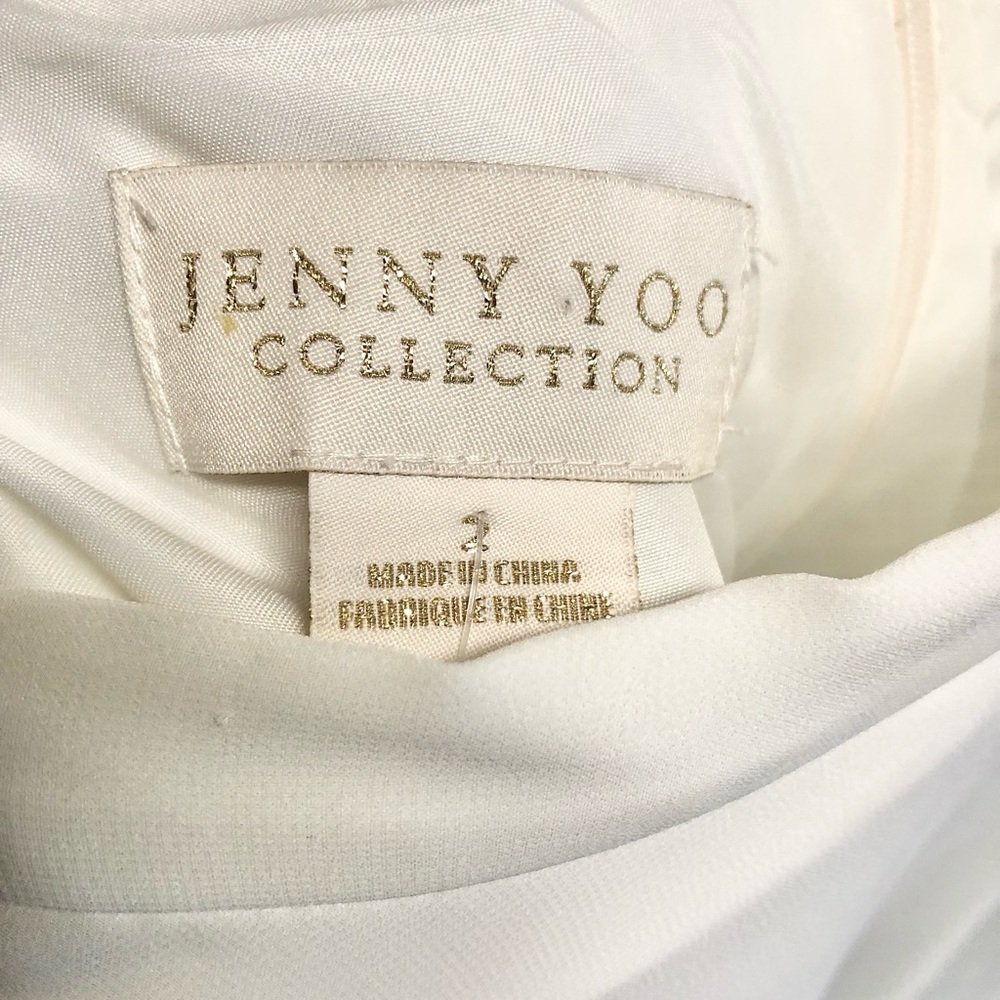 Jenny Yoo sheer chiffon maxi skirt white ivory gala event - Picture 3 of 6